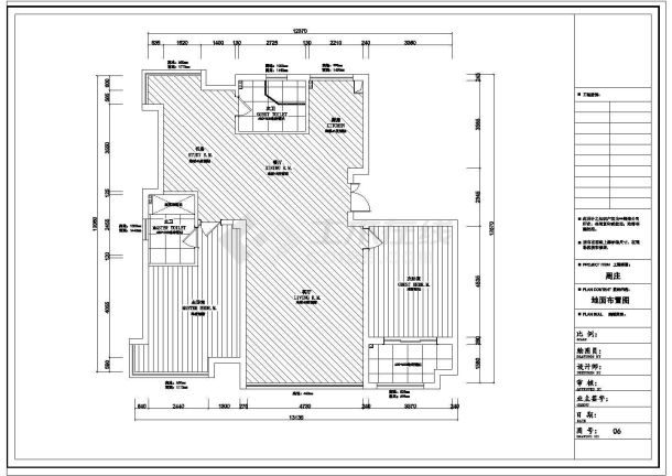 现代-二室两厅145㎡住宅装修施工图-图一