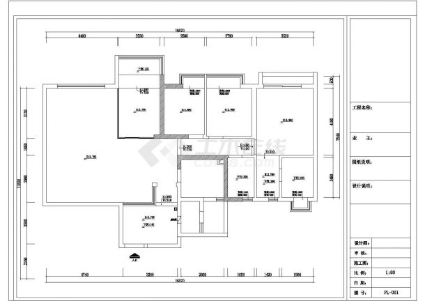 某四室两厅户型私宅室内精装修设计cad全套施工图（甲级院设计）-图一