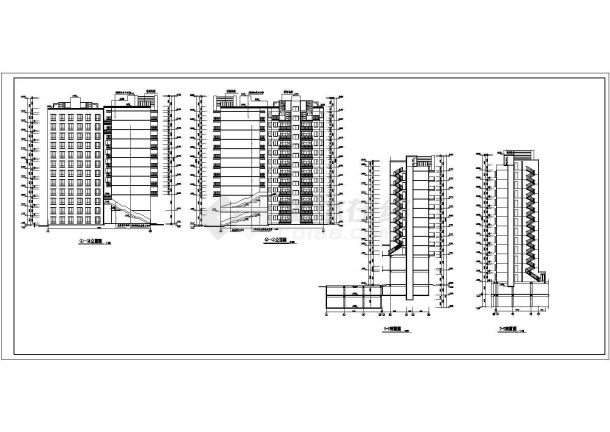 某城市小区小高层住宅楼设计施工CAD图纸-图二