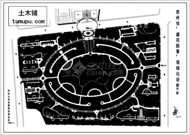 .苏州佳盛花园景观绿化设计总平面图-图一