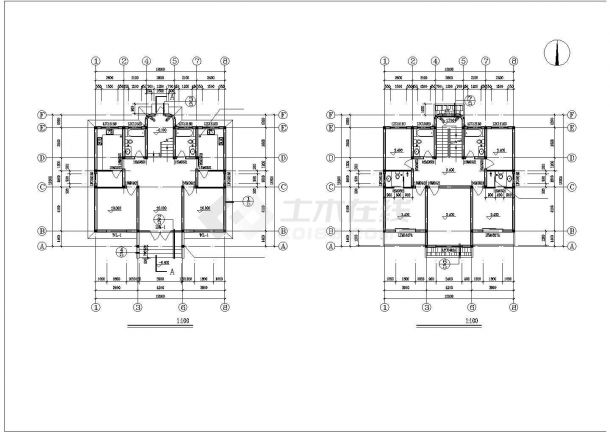 长沙某村镇400平米左右3层砖混结构乡村别墅楼建筑设计CAD图纸-图二