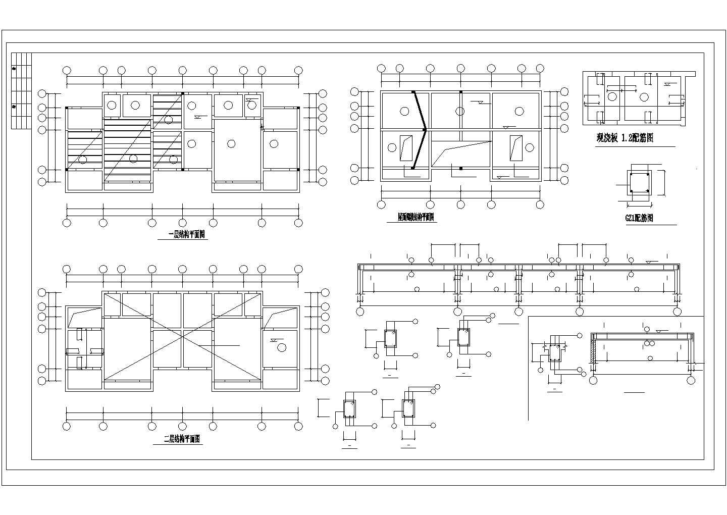 南京某小区2层框混结构双拼别墅全套建筑设计CAD图纸（每户184平米）