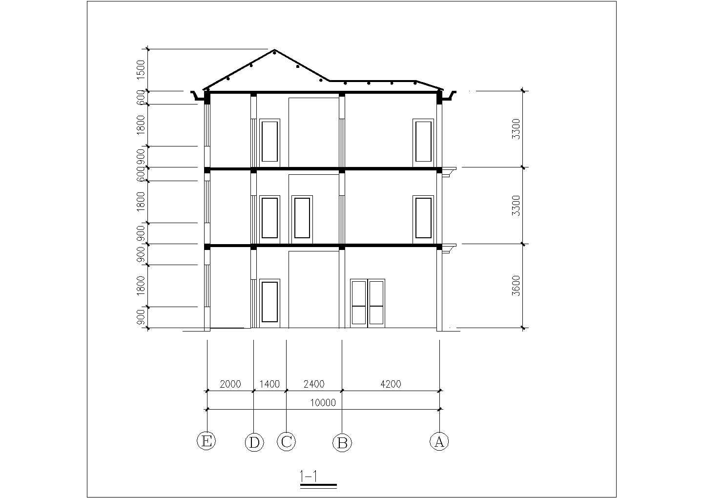 贵阳某乡村330平米3层砖混结构单体别墅平立剖面设计CAD图纸