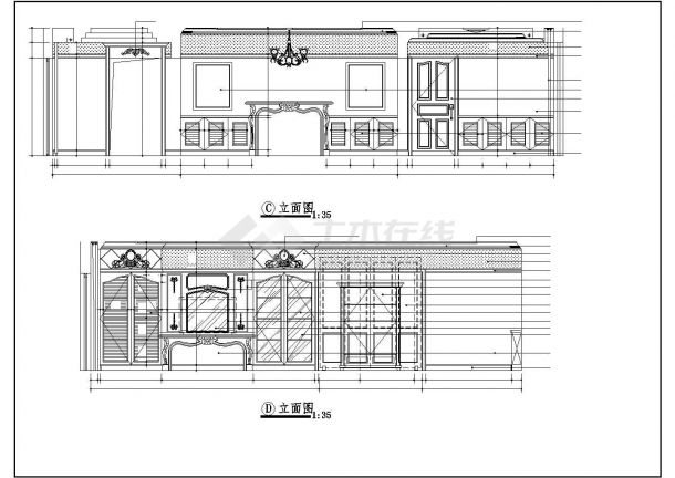衡阳市紫邻家园小区140平米户型全套装修施工设计CAD图纸-图二