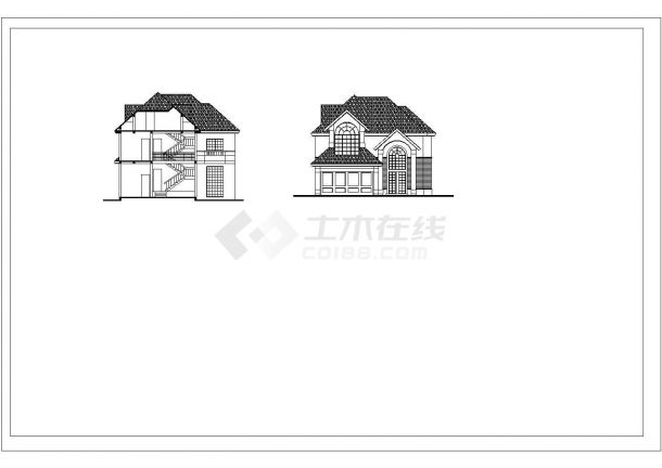 357.4平方米别墅户型施工CAD设计图-图二