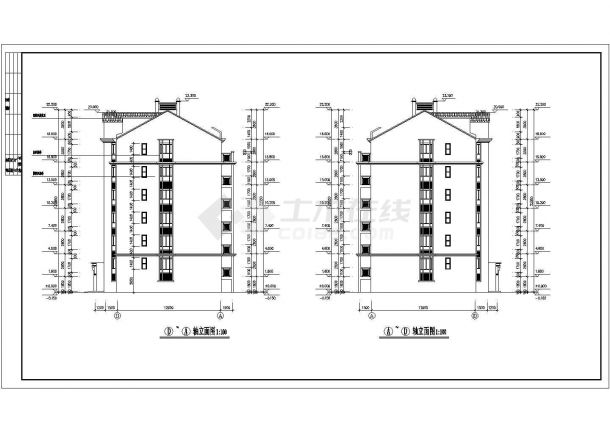 潍坊某小区住宅楼设计施工CAD图纸-图一
