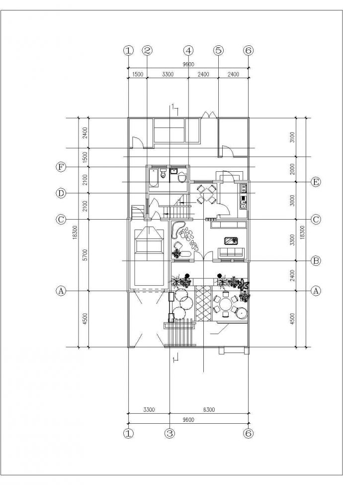 280平米2层砖混结构双拼独院式别墅平立剖面设计CAD图纸_图1