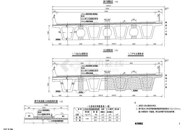 装配式预应力混凝土箱梁桥上部构造跨径30m斜交0°15°30°设计cad图-图二