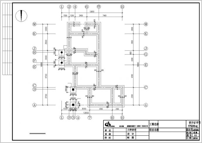 太原市某村镇240平米2层砖混结构单体别墅结构设计CAD图纸_图1