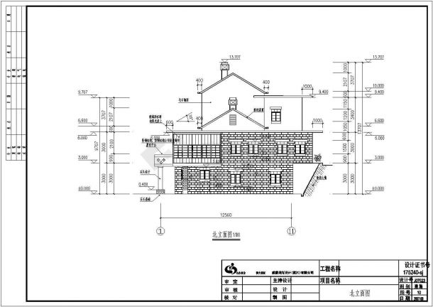 南京某别墅区305平米2层混合结构单体别墅全套建筑设计CAD图纸-图二