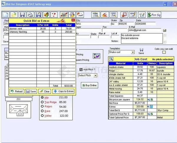 屋顶建筑预算工具(RoofCalcWriter)下载v10.8.329 官方版 下载