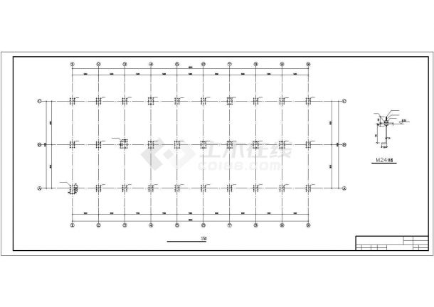 【5层】5324平米钢框架办公楼结构设计cad图，共九张-图一