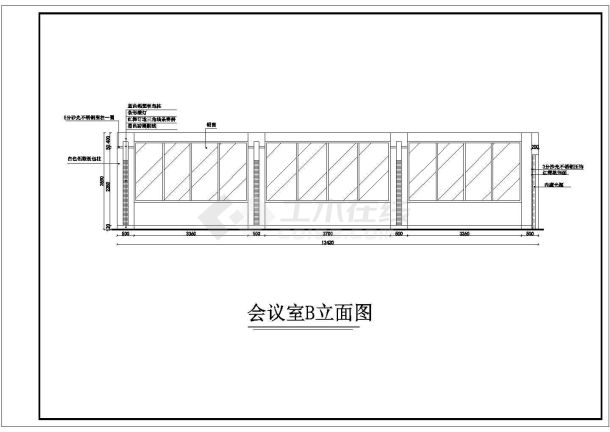 南通市某酒店内部多媒体会议室装修设计CAD图纸-图一