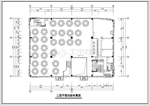广州某酒店建筑设计cad平面图纸-图二