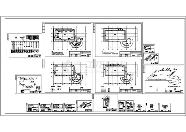 某高档小区游泳池CAD设计施工图-图一