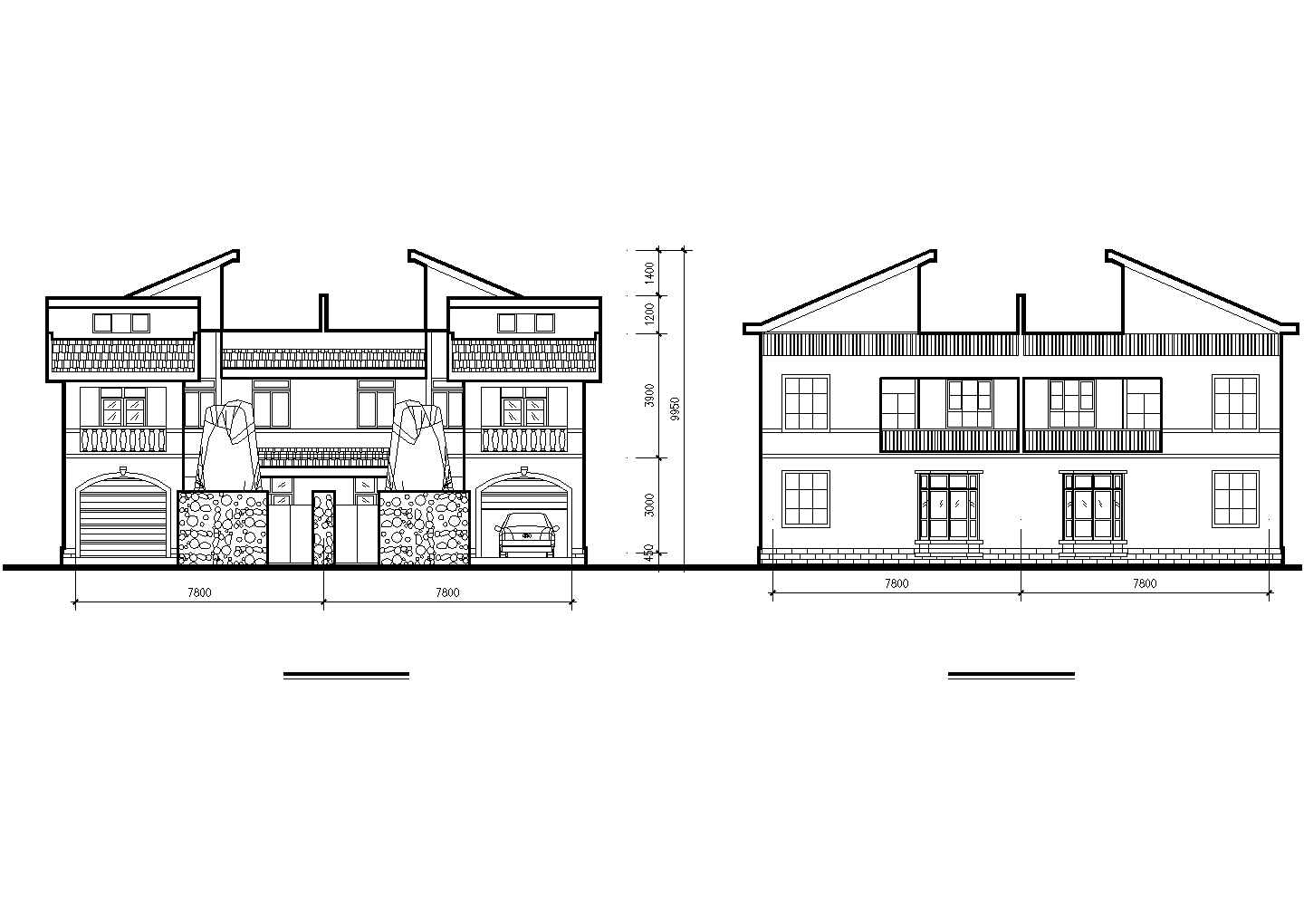 济南某村镇245平米2层框混结构单体别墅建筑+结构设计CAD图纸