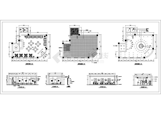 单层咖啡馆装修设计方案【CAD平面 地面 顶面 ABCD立面 1JPG设计说明】-图一