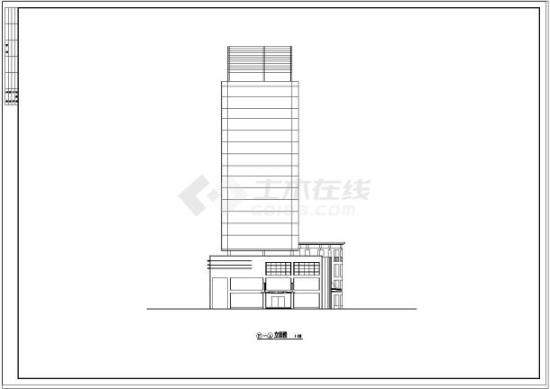 某大型酒店平立面方案设计cad图纸-图一