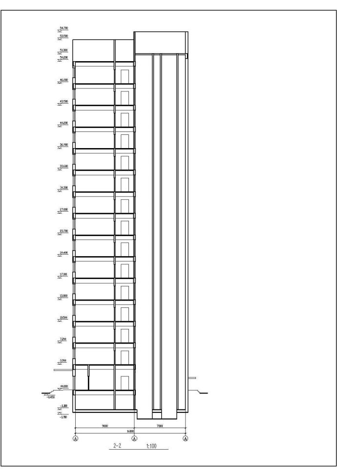 15层商务办公楼建筑初步方案图【 （无屋顶平面） 6个CAD文件】_图1