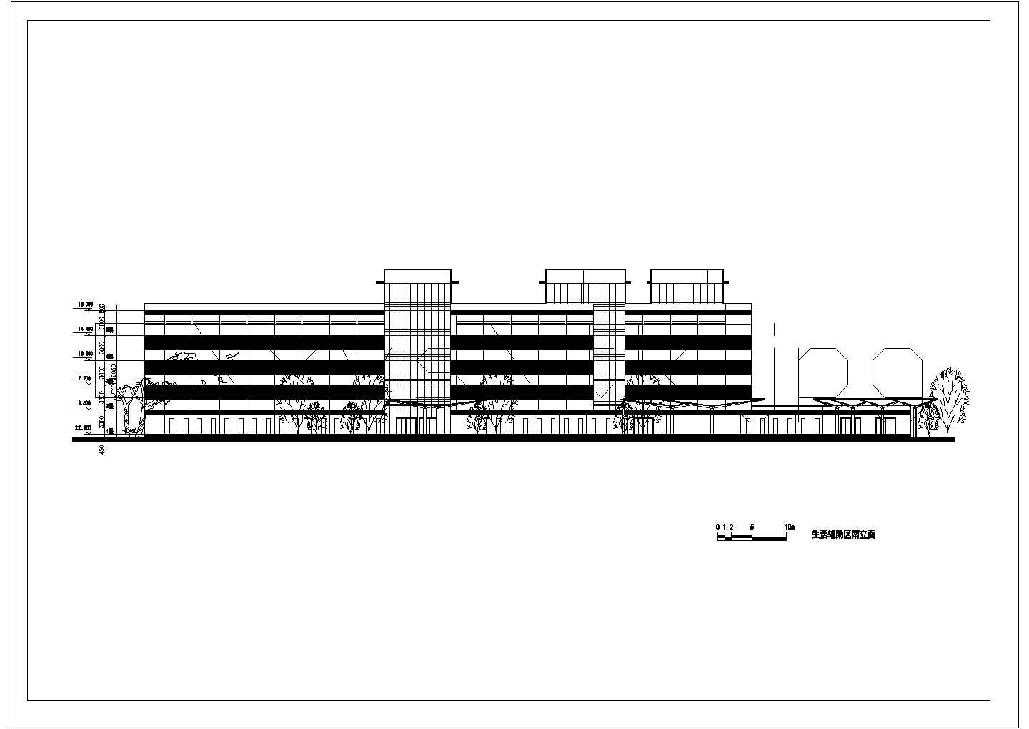 港区综合管理中心建筑设计cad图纸