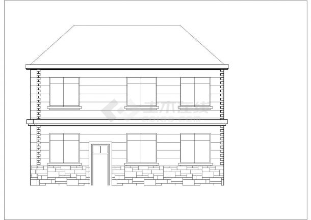 占地132平米2层砖混结构单体别墅建筑设计CAD图纸-图一