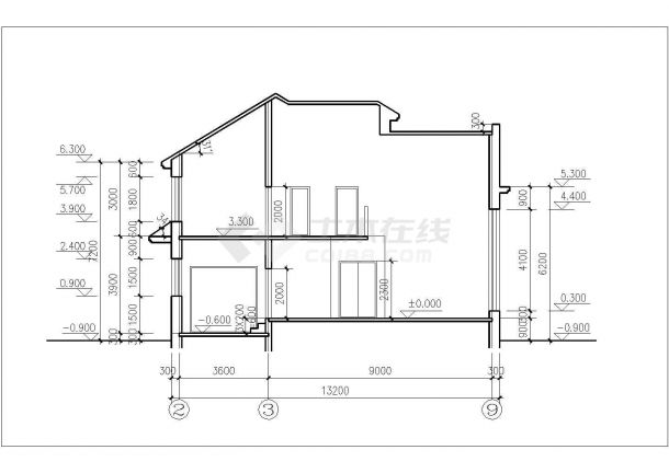 湖州市紫檀家园小区260平米2层混合结构单体别墅平立剖面设计CAD图纸-图一