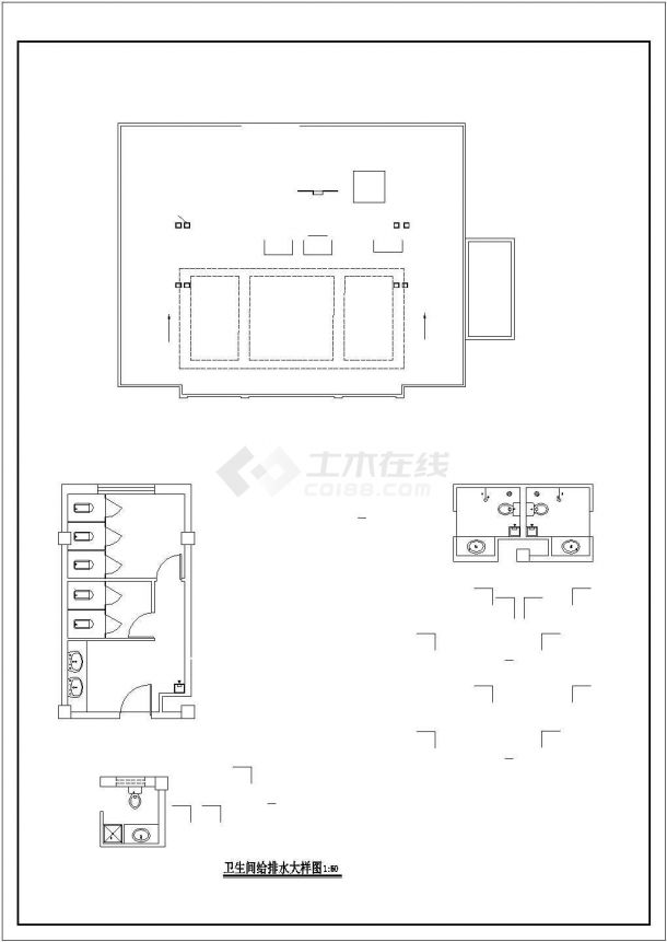 郑州某2600平米7层高档连锁旅馆建筑设计CAD图纸-图一