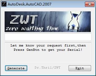 AutoCAD2007注册机(autocad2007激活码序列号)