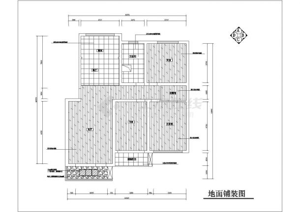 现代红色调风格住宅装修施工图附效果图-图二