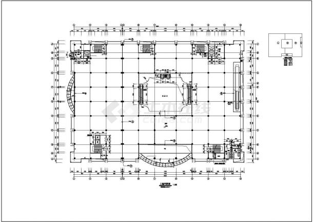青岛市某地商场建筑设计CAD布置图-图二