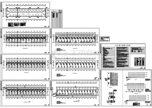 洋河九街某商业网点电气建筑施工设计cad图纸，共9张-图二