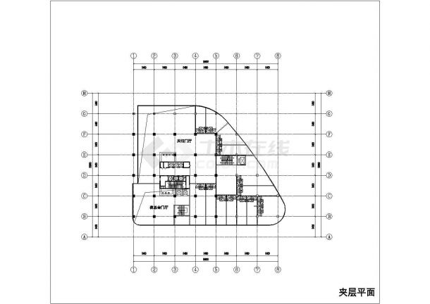 珠海市某19层高丹商务宾馆全套建筑设计CAD图纸-图一