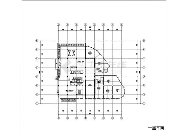 珠海市某19层高丹商务宾馆全套建筑设计CAD图纸-图二