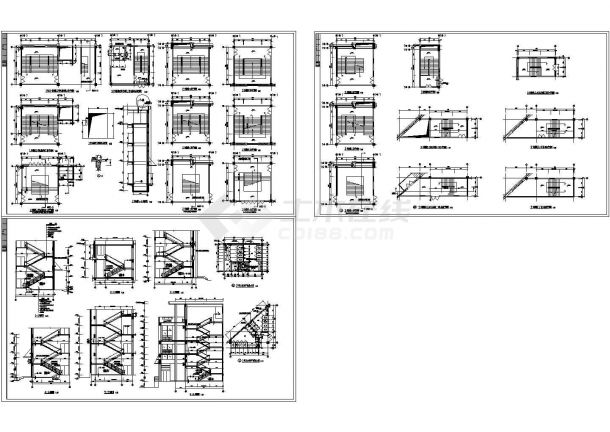 经典楼梯建筑设计cad大样施工图（标注详细，种类齐全）-图一