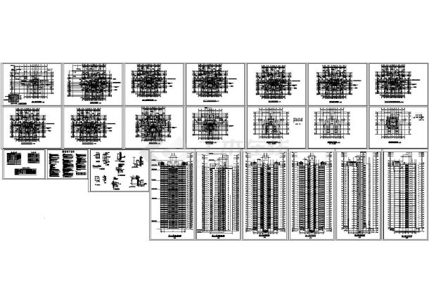 某28层高层剪力墙结构住宅楼（19132.6）设计cad全套建筑平立剖面施工图（含设计说明，23张图）-图二