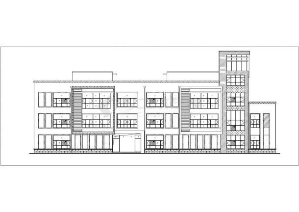 遵义市某幼儿园2800平米3层框架结构教学楼全套建筑CAD设计图纸-图一