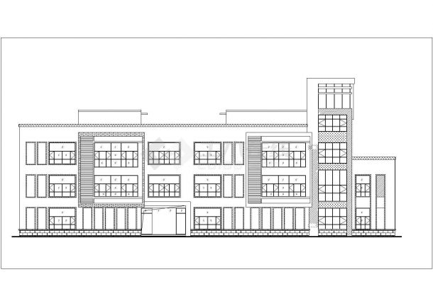 遵义市某幼儿园2800平米3层框架结构教学楼全套建筑CAD设计图纸-图二