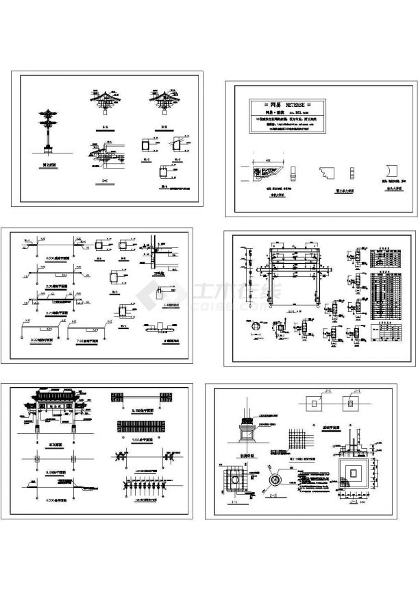 某状元牌坊全套cad施工图设计（标注详细）-图一