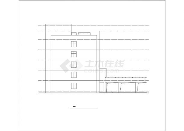 泉州市某学院8500平米五层框混结构宿舍楼平立剖面CAD设计图纸-图一