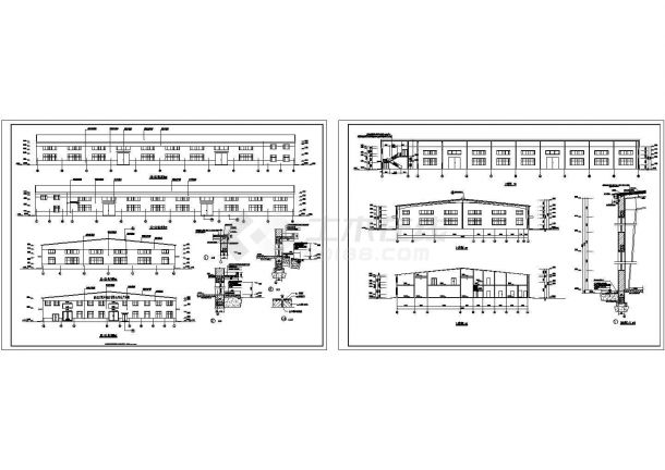 41m跨造纸生产车间建筑立面图CAD设计工程图-图一