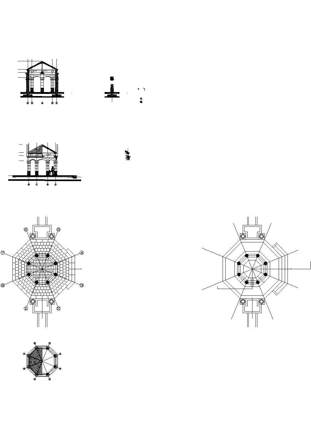 欧式八角亭设计施工图