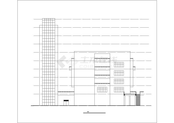 济宁市某中学1.2万平米五层框架结构教学楼全套平立剖面CAD设计图纸-图二