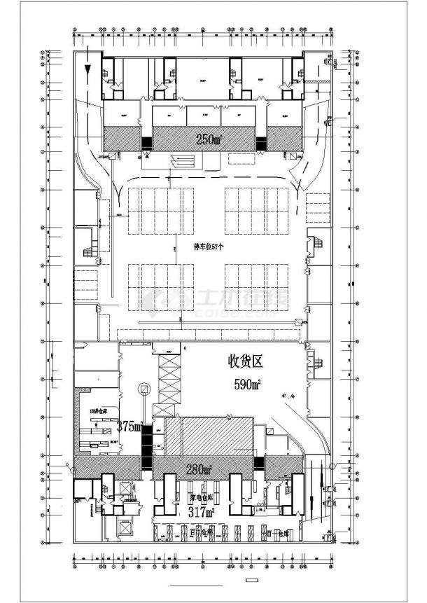 山东某地商场建筑设计规划CAD参考图-图一