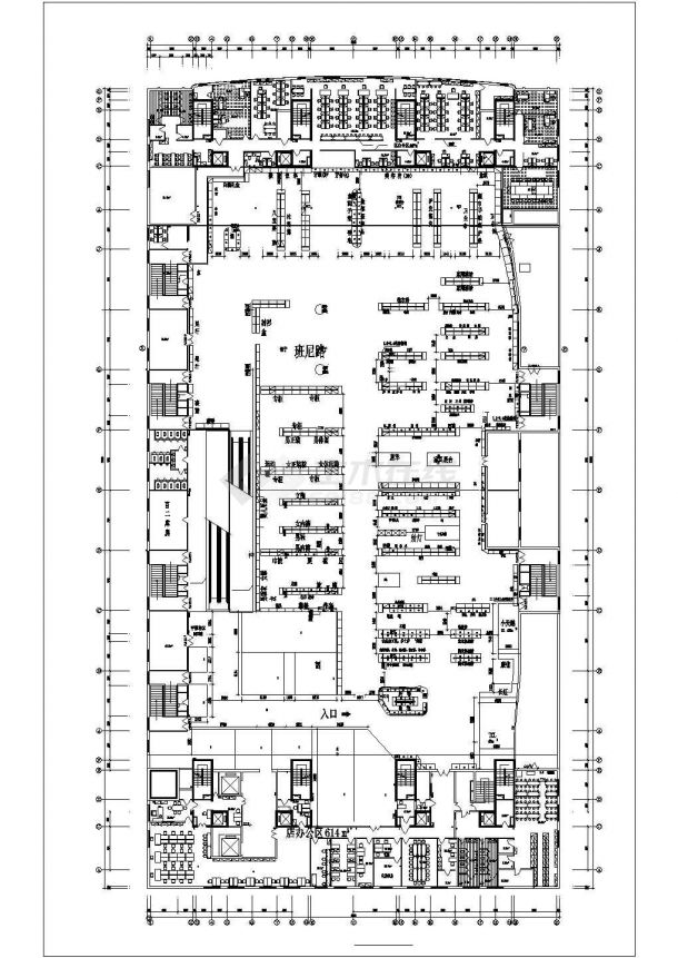 山东某地商场建筑设计规划CAD参考图-图二