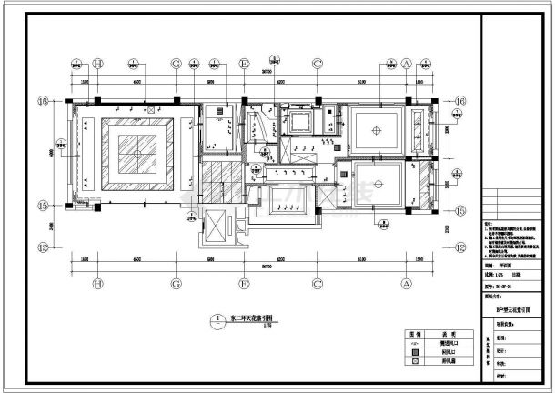 新中街住宅小区B户型样板房装修施工图-图二