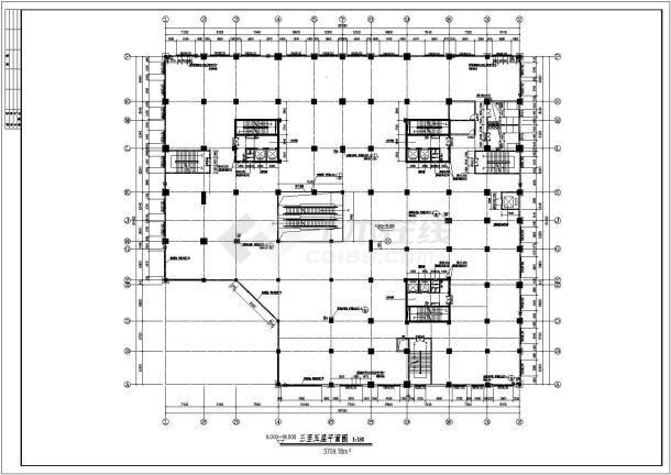 多层商场建筑施工设计cad图，共3张-图一