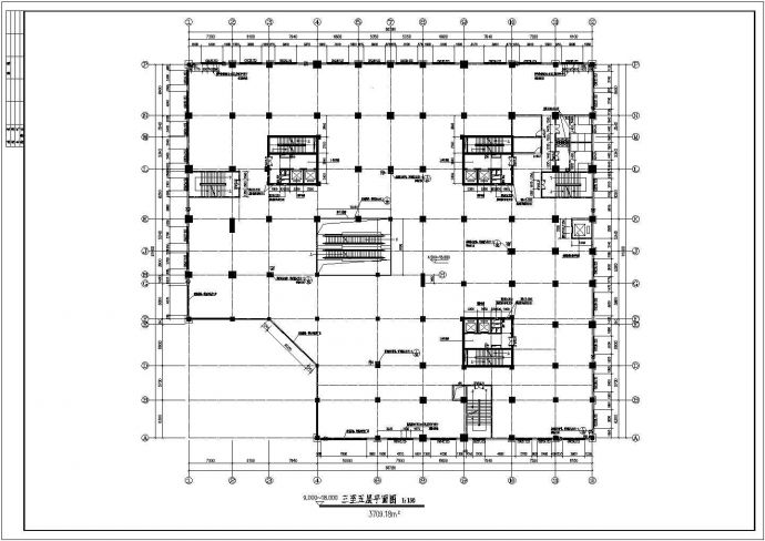 多层商场建筑施工设计cad图，共3张_图1