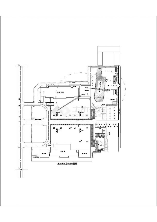 某市第一人民医院施工现场总平面图CAD-图二