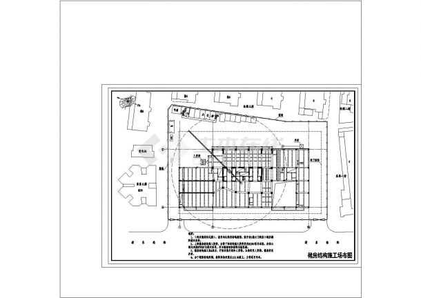 -海光大厦工程施工现场组织图CAD-图二