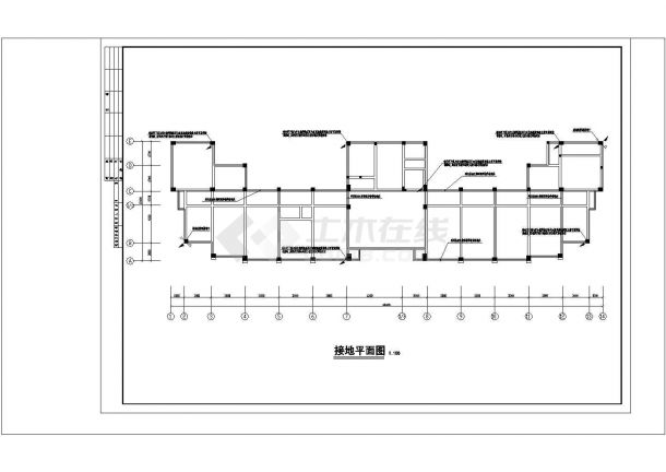 办公楼设计_地产公司办公楼电气图CAD-图一